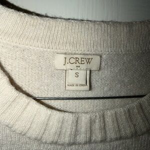 J. Crew Cream Ribbed Crewneck Sweater